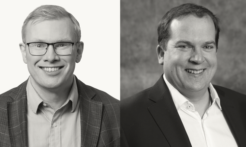 Two headshots of Gavin Collins and Lens Thordarson