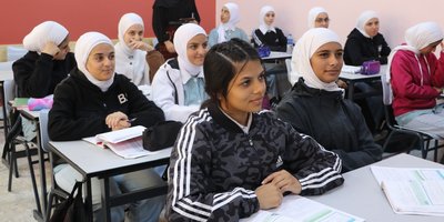 Girls in Al Quads school in Palestine