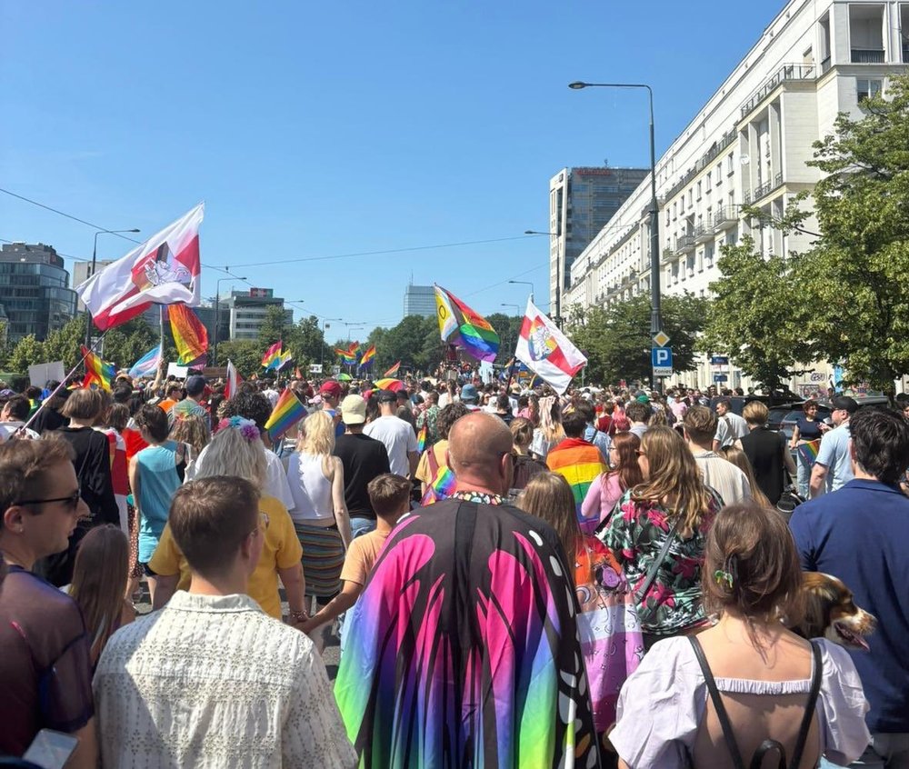 People attending the Warsaw Pride 2025