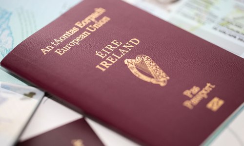 Image of an Irish passport book