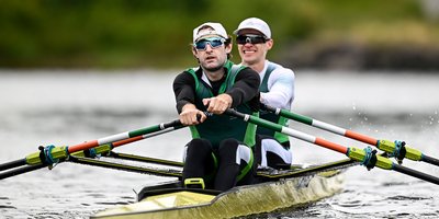 Paul O'Donovan and Fintan McCarthy rowing