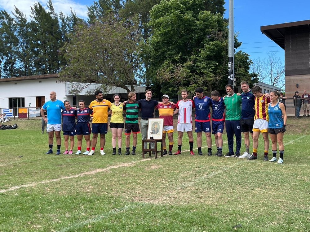 Club Captains gather for the opening ceremony before the 2025 Admiral Brown Cup in Buenos Aires