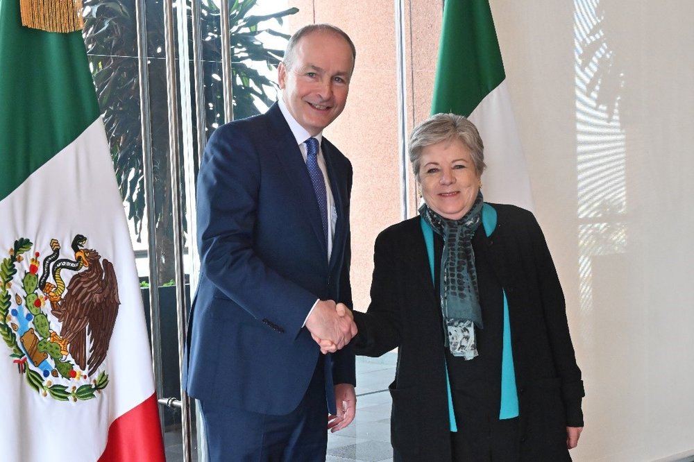 Tánaiste Micheál Martin and Alicia Bárcena