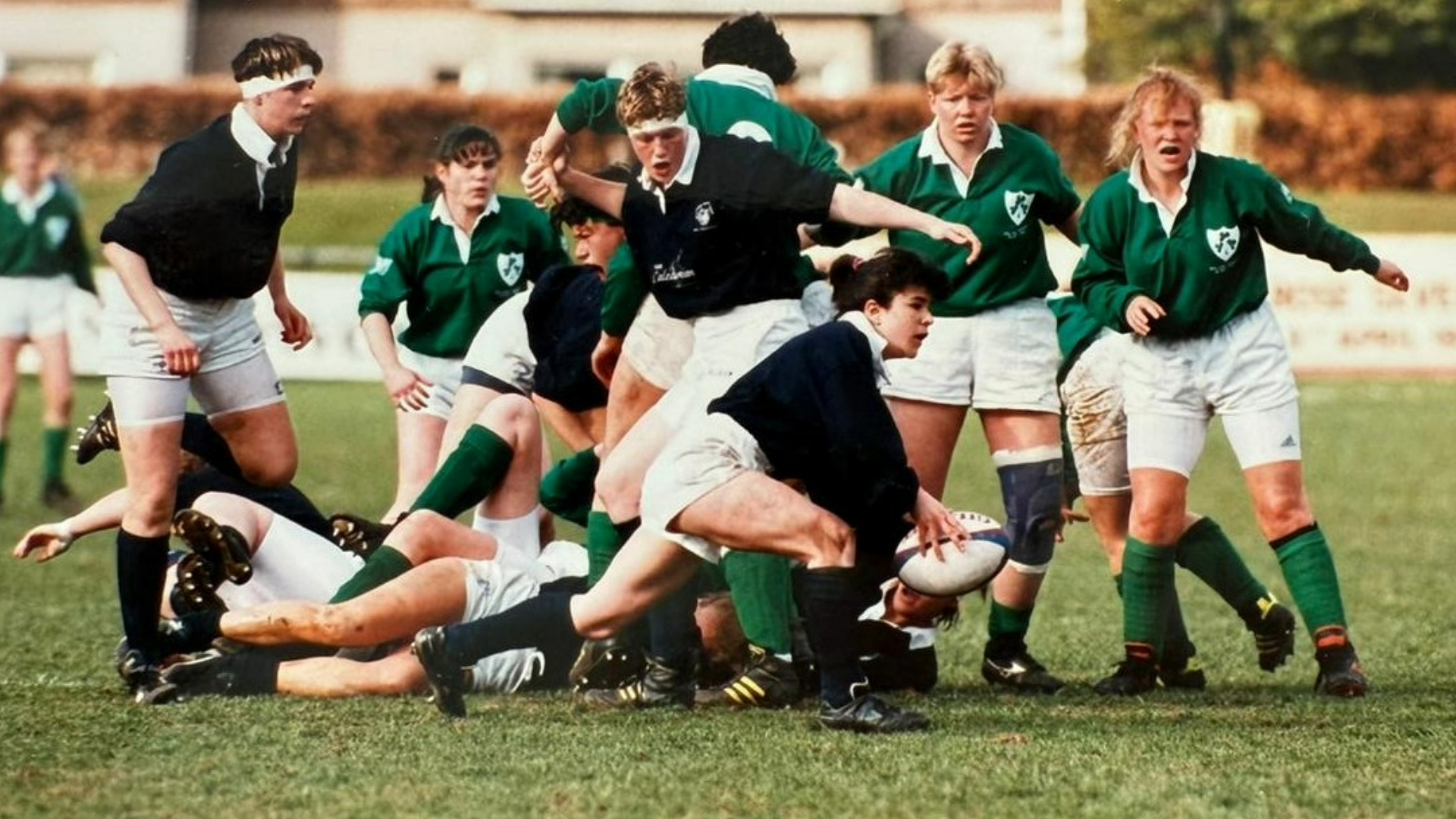 Rugby scrum from early 1990s