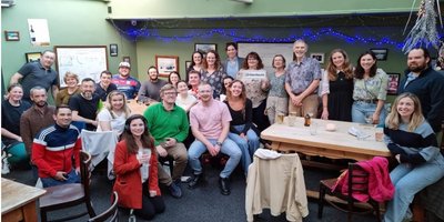 Group photo of people attending a pop up Gaeltacht in Wellington