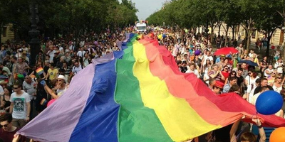 Pride Flag at the Budapest Pride March