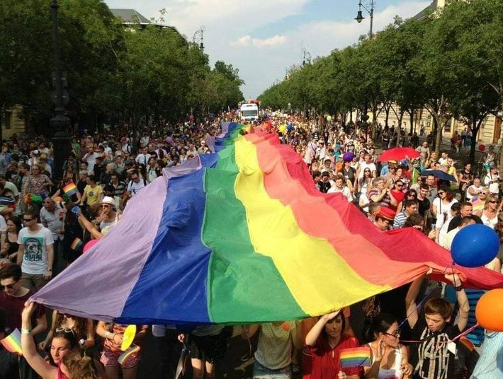 Pride Flag at the Budapest Pride March