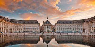 View of Place de la Bourse in Bordeaux, France