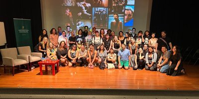 Group of students on a stage