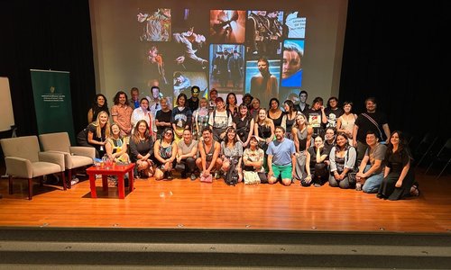 Group of students on a stage