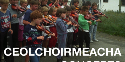 Photo from the National Folklore Collection UCD of fiddle players in Ireland