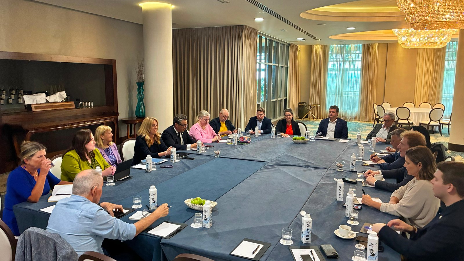 large group around a table
