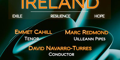 Poster advertising the 'Voice from Ireland' concert by Association Femmes d'Europe.