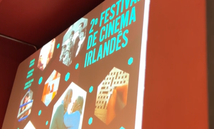 Poster of a film festival on a cinema screen