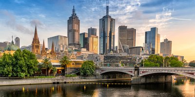 Skyline view of Melbourne's central business district