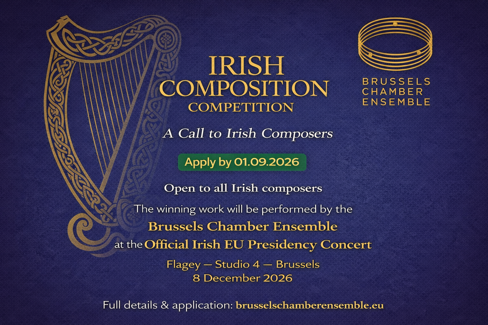 the Brussels Chamber Ensemble for the Irish Presidency Closing Concert competition poster
