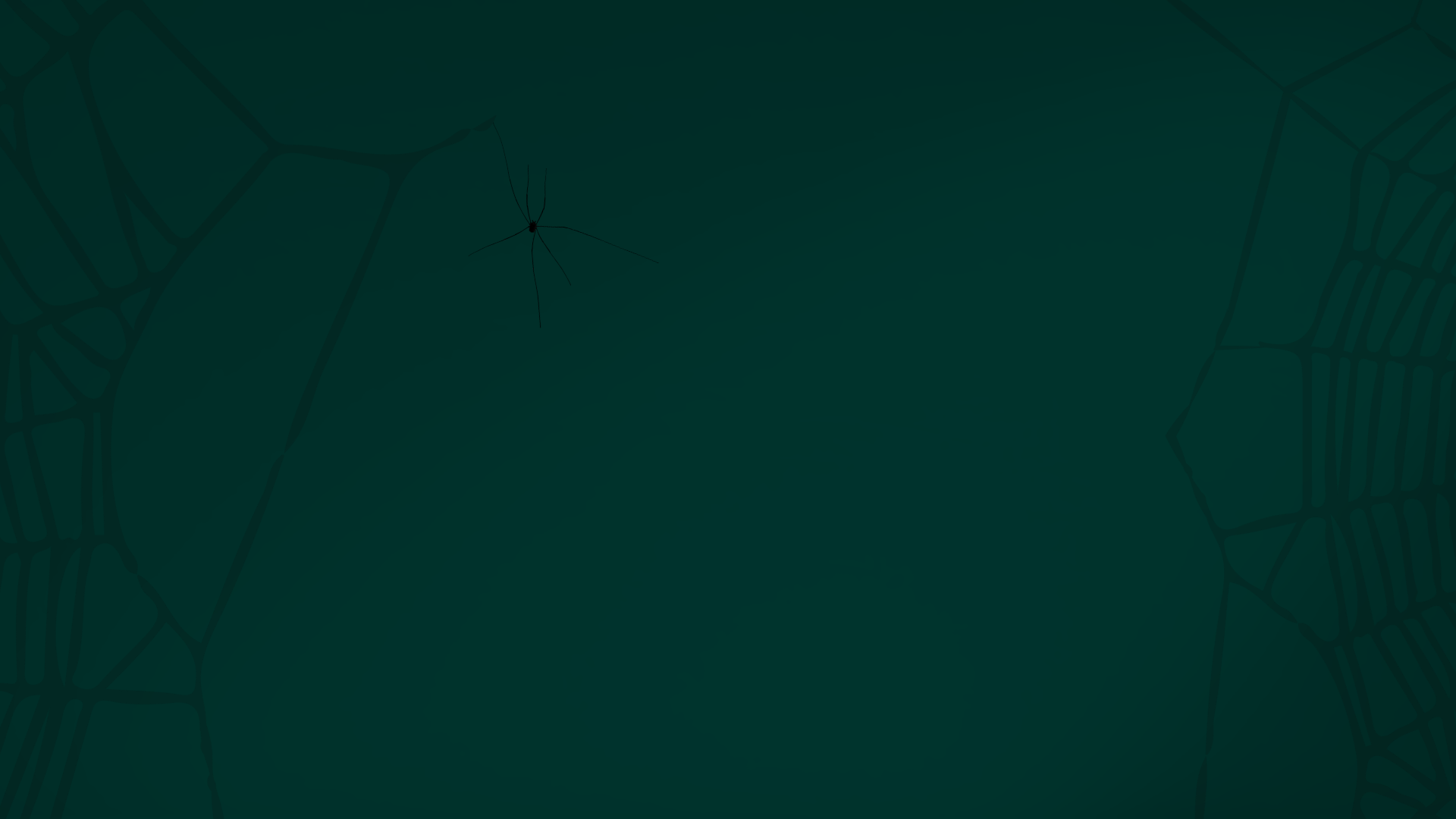 Graphic of  spider webs on the right and left sides