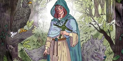 An illustration of St Brigid