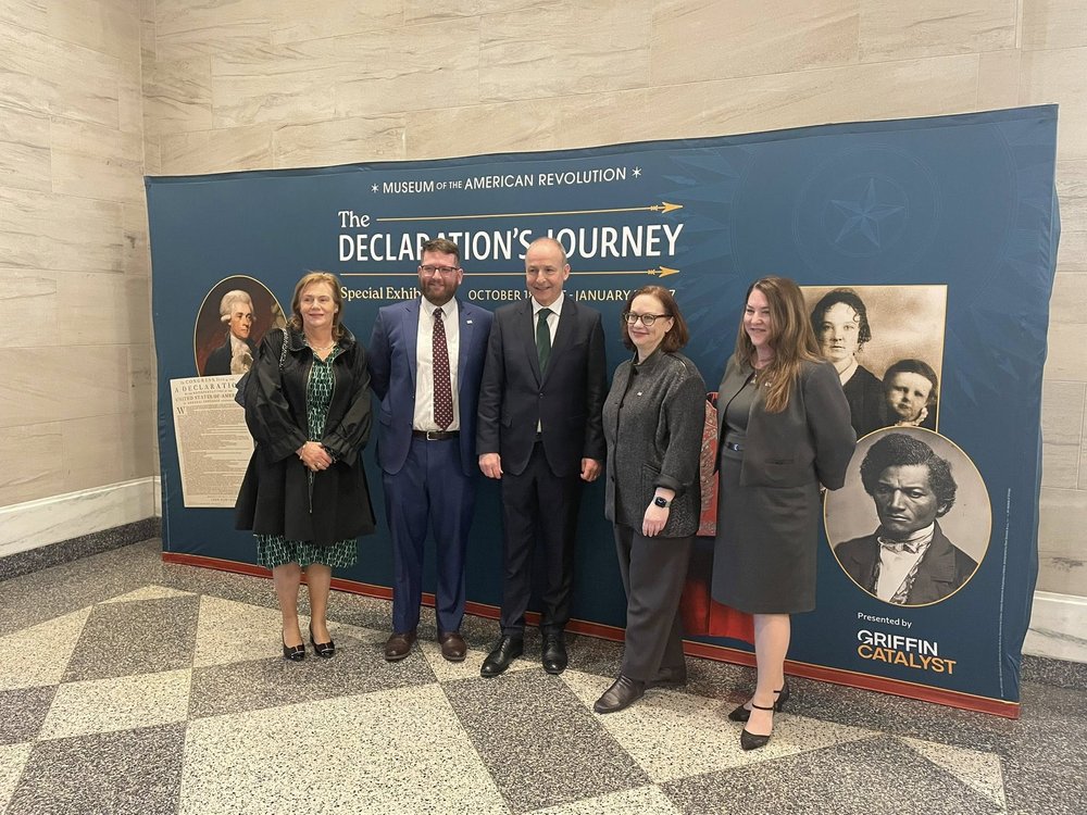 Group photo at museum for Taoiseach's visit
