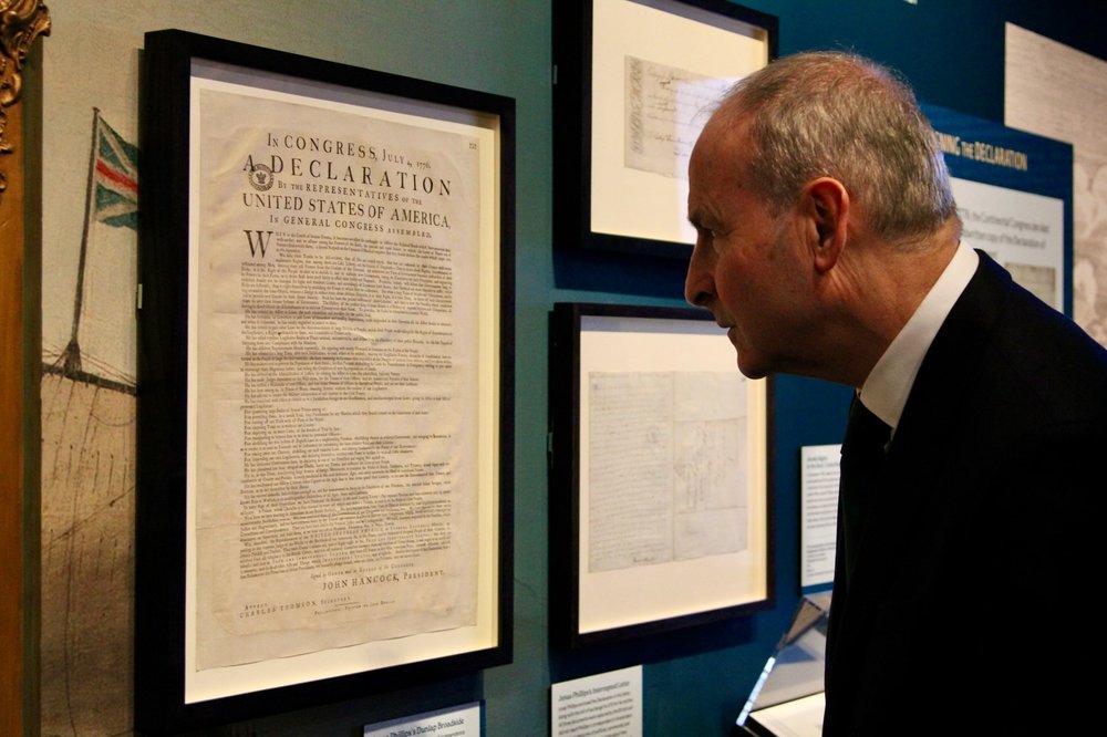 Taoiseach looking at museum exhibits