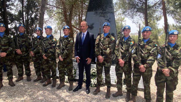 line of army officers