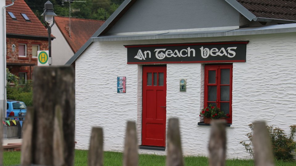 Small white Irish cottage