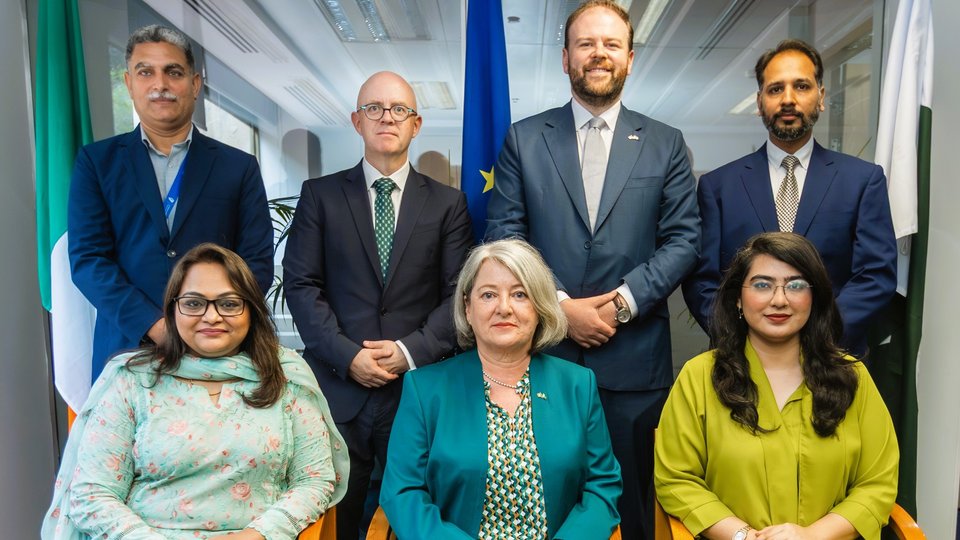 Group photo of staff members in the Embassy