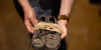 The original shoes at National Famine Museum, Roscommon