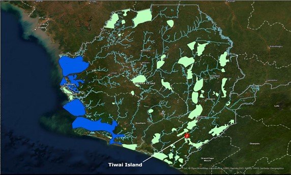 map of Tiwai Island