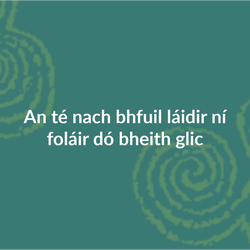 Irish seanfhocail: An té nach bhfuil láidir ní foláir dó bheith glic