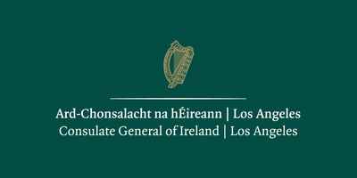 Consulate General of Ireland in Los Angeles logo, landscape.