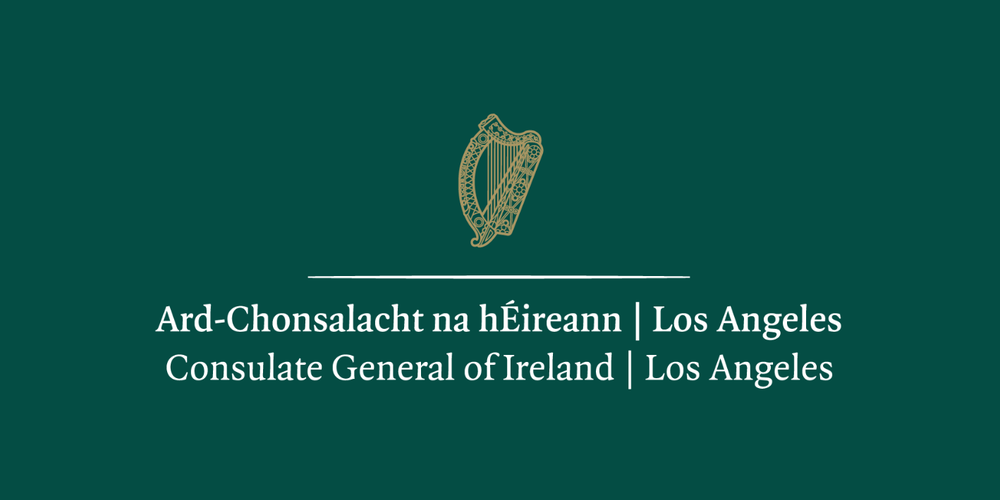 Consulate General of Ireland in Los Angeles logo, landscape.