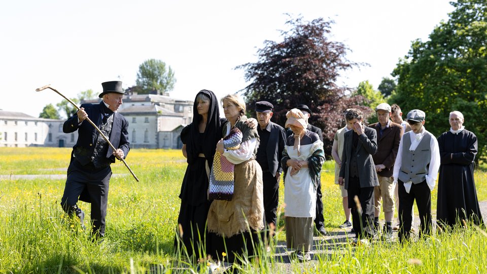 Walkers leaving Strokestown Co Roscommon
