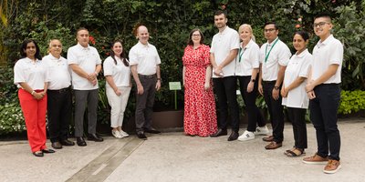 Embassy colleagues standing for photograph