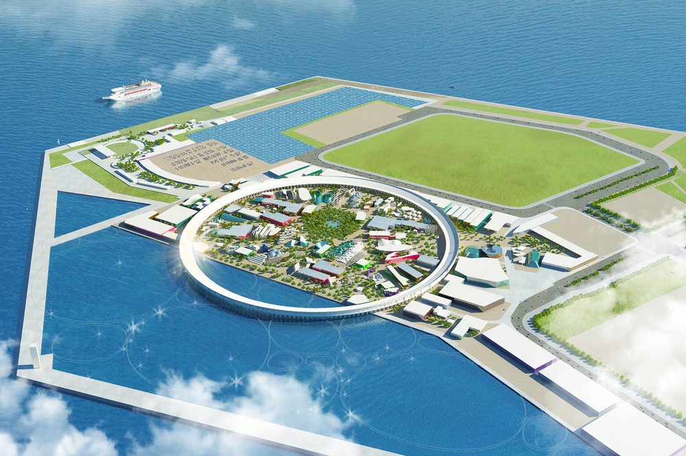 A CGI impression of what the Expo site will look like in Osaka