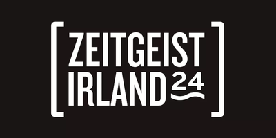 Zeitgeist Irland 24 white logo on black background