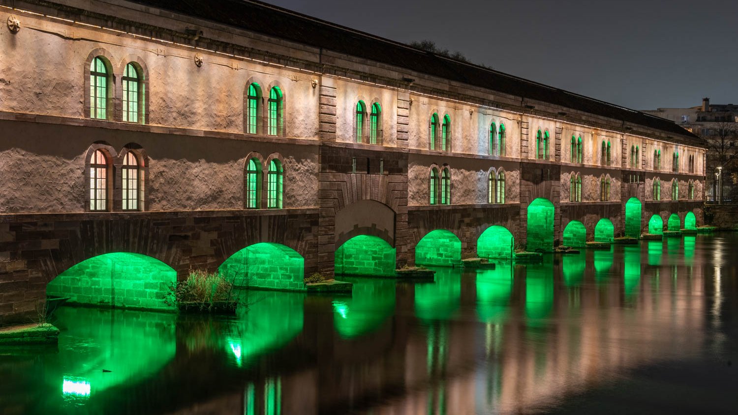 Arches lit up green for St Patrick's Day