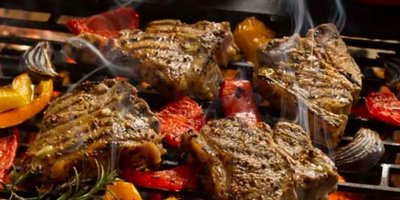 Barbecued Honey and Mustard Glazed Lamb Chops with Quinoa Salad