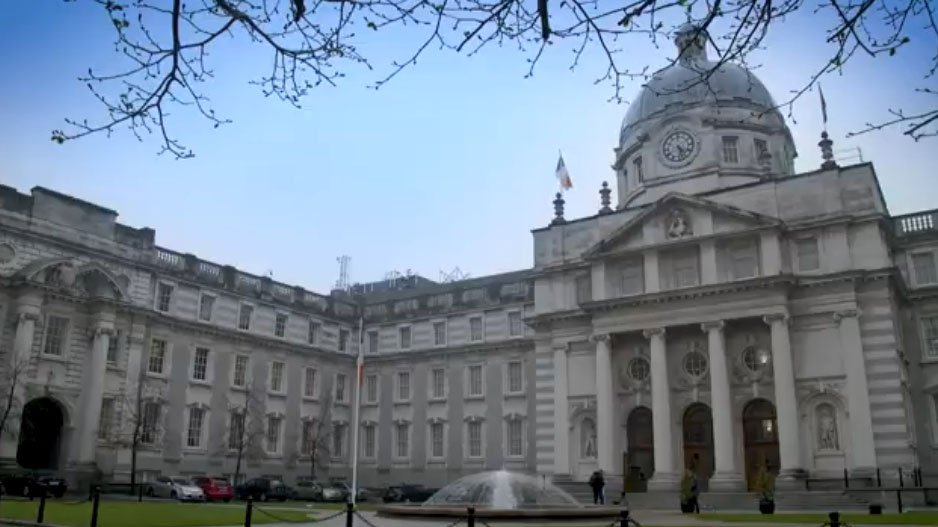Court building with dome and courtyard