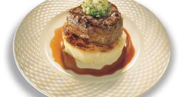 Fillet of beef with potato cake herby butter
