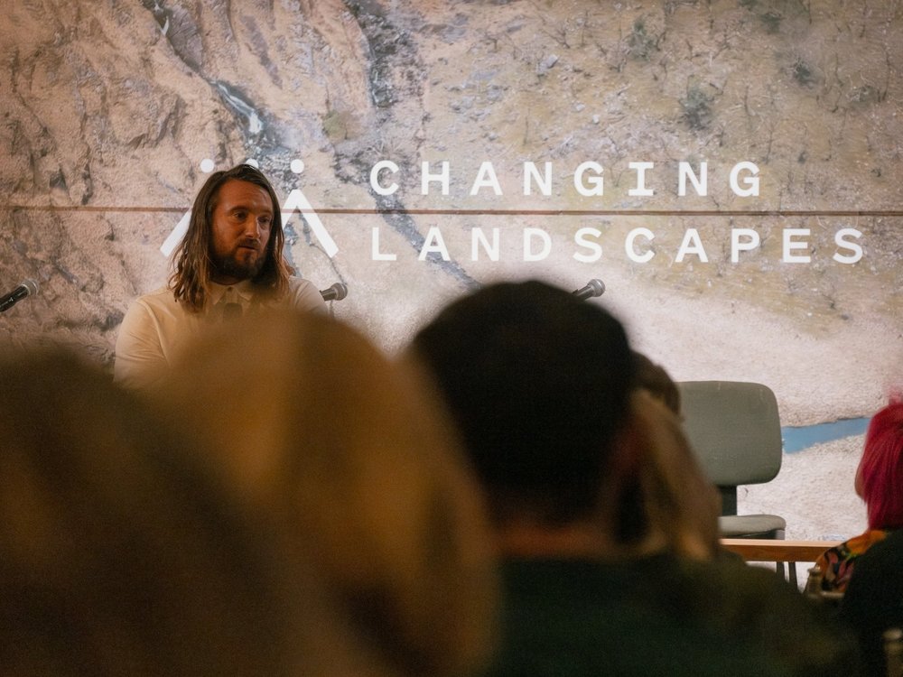 Hometree CEO Matt Smith talks to an audience at the Changing Landscapes Conference 2024