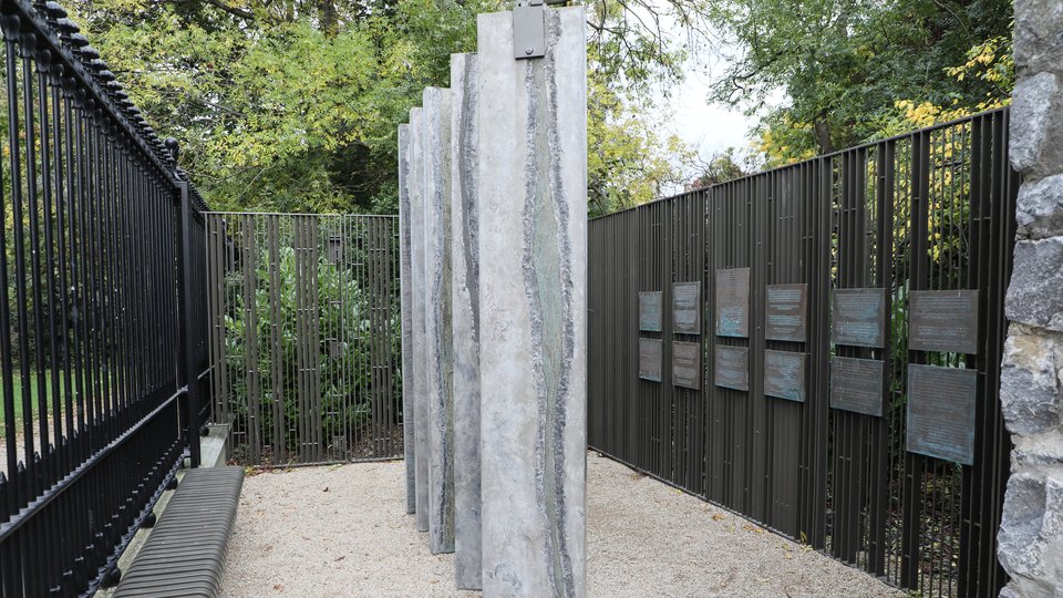 Memorial monument commemorating lives of human rights defenders in Iveagh Gardens