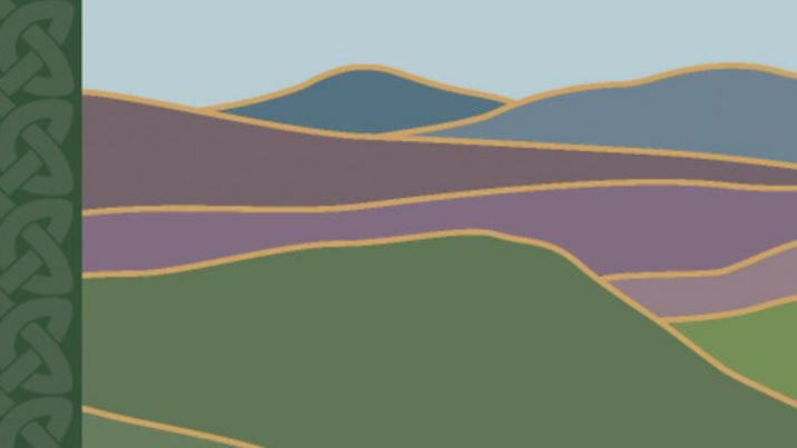 southern celts book cover with graphic mountains