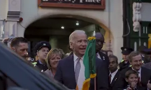 President Biden walking through a crowd in Ireland