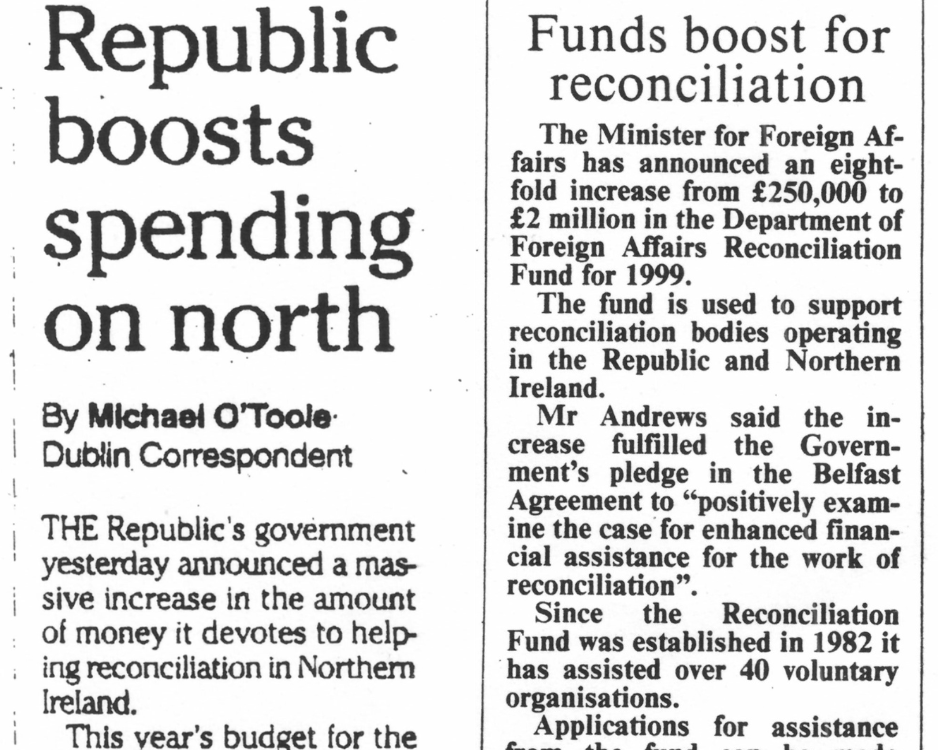 newspaper clipping of article with headline: Republic boosts spending on north