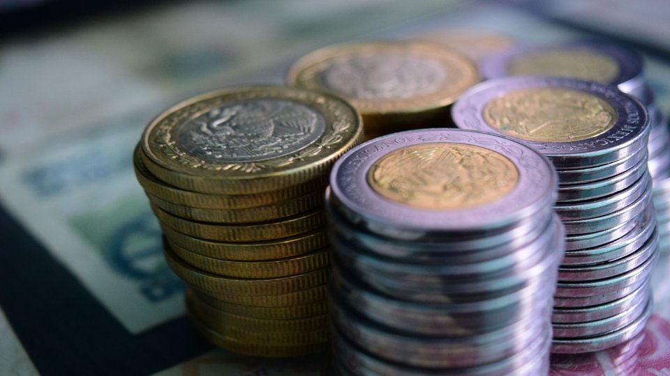 Stacks of pound coins