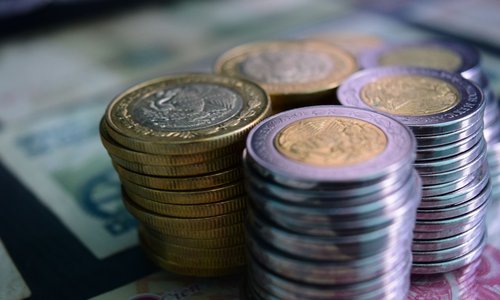 Stacks of pound coins