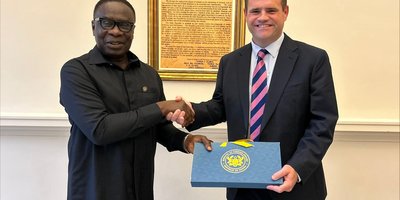Minister Neale Richmond with Deputy Foreign Minister of Ghana, James Gyakye Quayson