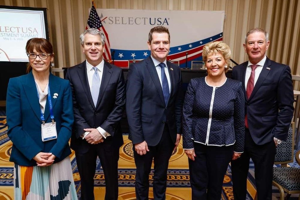 Minister Burke, Ambassador Byrne Nason, Ambassador Ed Walsh, Enterprise Ireland CEO Jenny Melia, and David L Fogel