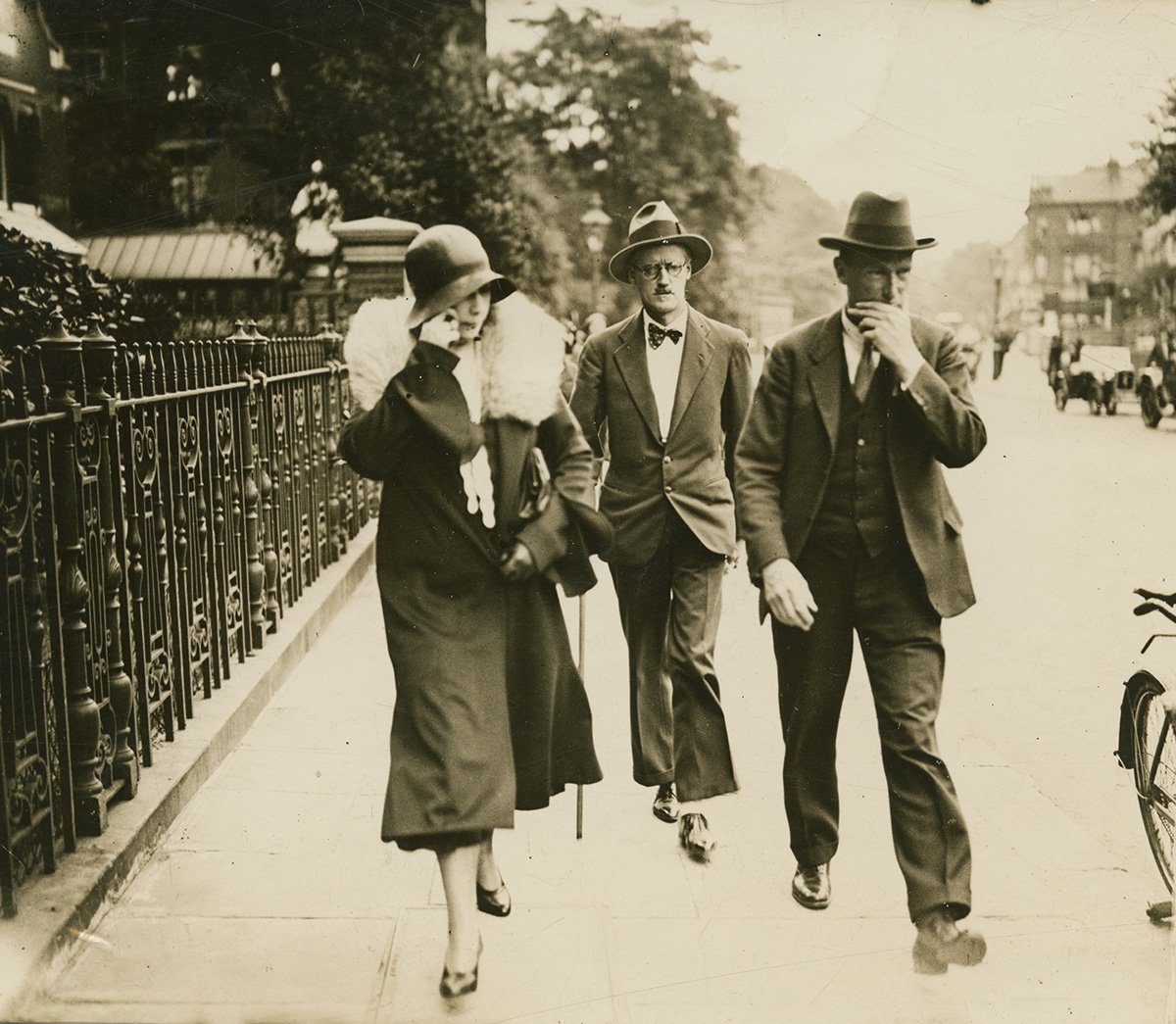Nora and James on the way to their wedding in London